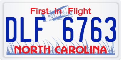 NC license plate DLF6763