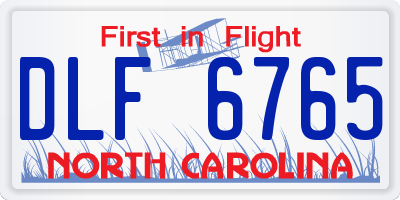 NC license plate DLF6765