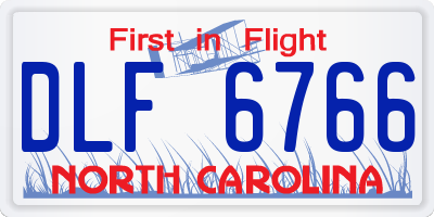NC license plate DLF6766