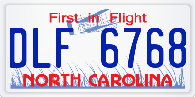 NC license plate DLF6768