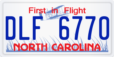NC license plate DLF6770