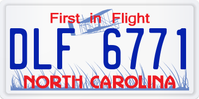NC license plate DLF6771