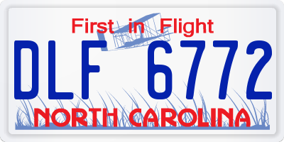NC license plate DLF6772