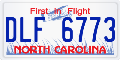 NC license plate DLF6773