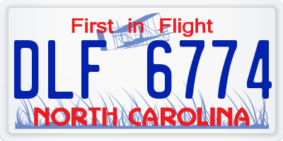 NC license plate DLF6774