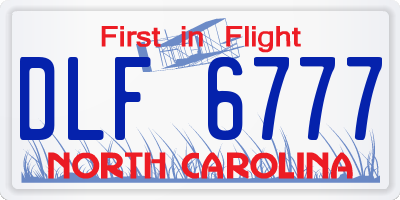 NC license plate DLF6777