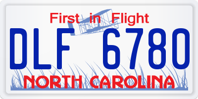 NC license plate DLF6780