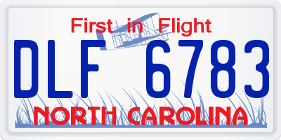 NC license plate DLF6783