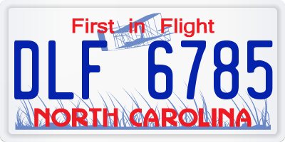 NC license plate DLF6785