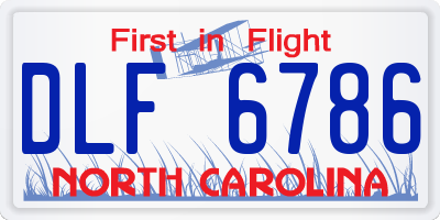 NC license plate DLF6786