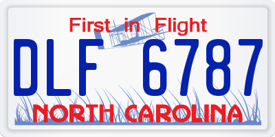 NC license plate DLF6787