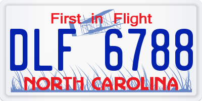 NC license plate DLF6788