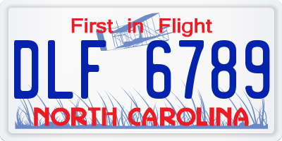 NC license plate DLF6789