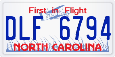 NC license plate DLF6794