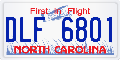NC license plate DLF6801