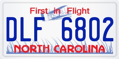 NC license plate DLF6802