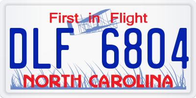 NC license plate DLF6804