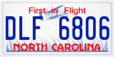 NC license plate DLF6806