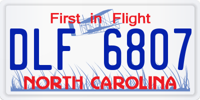 NC license plate DLF6807