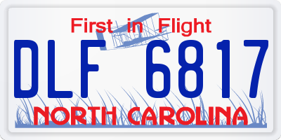 NC license plate DLF6817