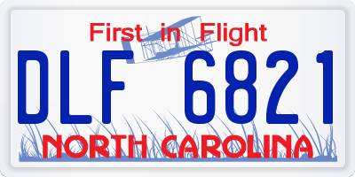 NC license plate DLF6821