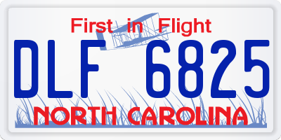 NC license plate DLF6825