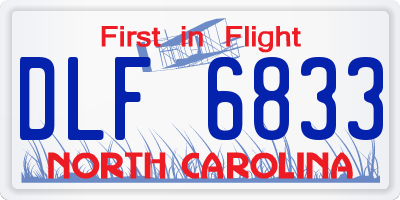 NC license plate DLF6833