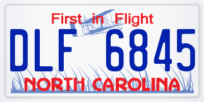 NC license plate DLF6845