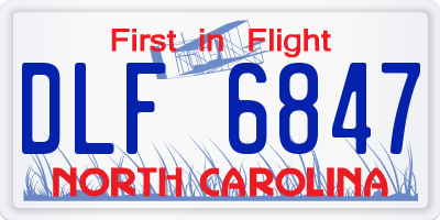 NC license plate DLF6847