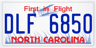 NC license plate DLF6850