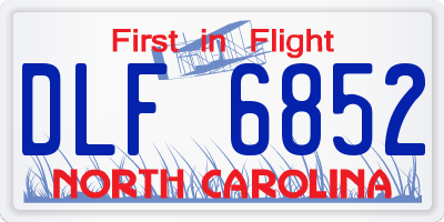 NC license plate DLF6852