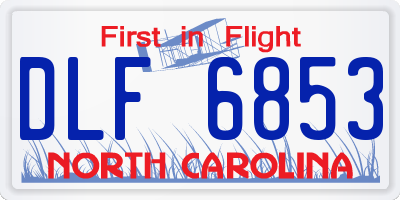 NC license plate DLF6853