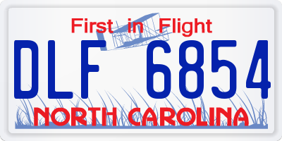 NC license plate DLF6854