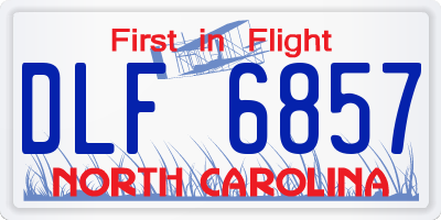 NC license plate DLF6857