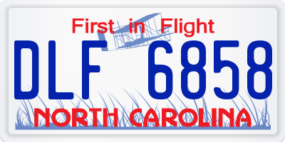 NC license plate DLF6858