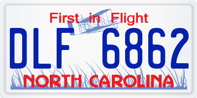 NC license plate DLF6862