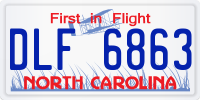 NC license plate DLF6863