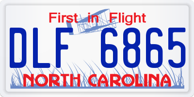 NC license plate DLF6865