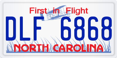 NC license plate DLF6868