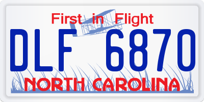 NC license plate DLF6870
