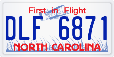 NC license plate DLF6871