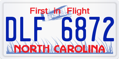 NC license plate DLF6872