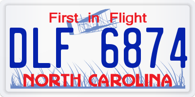 NC license plate DLF6874