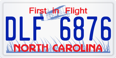 NC license plate DLF6876