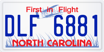 NC license plate DLF6881