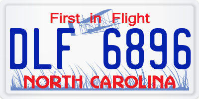 NC license plate DLF6896