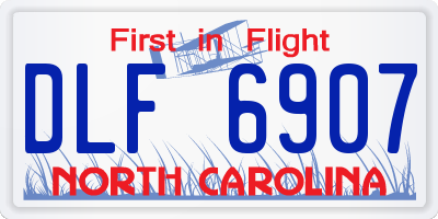 NC license plate DLF6907