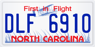 NC license plate DLF6910