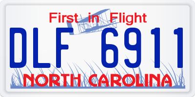NC license plate DLF6911