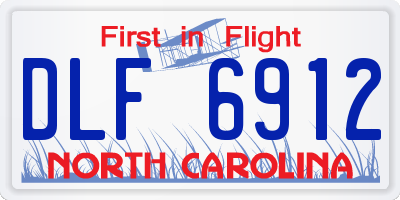 NC license plate DLF6912